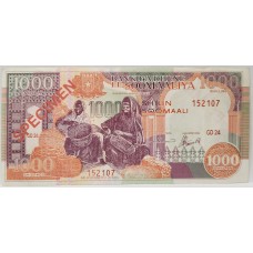 SOMALIA 2008 . ONE THOUSAND 1,000 SHILLIN BANKNOTE . SPECIMEN